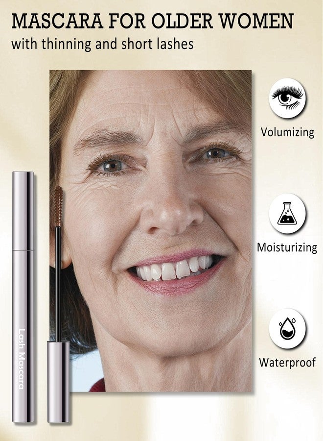 Lestpola Brown Mascara for Older Women 60 Plus, Tube Máscara Volume and Length for Mature Women with Thinning Lashes, Hypoallergenic Prime Mascara for Sensitive Eyes, Non Clumping Waterproof Long Lasting-02 - Image 2